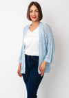 Serafina Collection One Size Crochet Cardigan, Blue