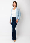 Serafina Collection One Size Crochet Cardigan, Blue