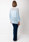 Serafina Collection One Size Crochet Cardigan, Blue