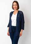 Serafina Collection One Size Crochet Cardigan, Navy