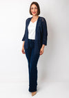 Serafina Collection One Size Crochet Cardigan, Navy