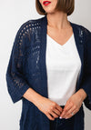 Serafina Collection One Size Crochet Cardigan, Navy