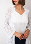 Serafina Collection One Size Crochet Cardigan, White