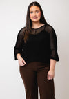 Serafina Collection One Size Crochet Sweater, Black