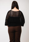 Serafina Collection One Size Crochet Sweater, Black
