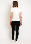 Serafina Collection V-Neck Heart Motif T-Shirt, White