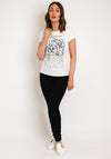 Serafina Collection Rhinestone Leopard Print Top, White