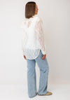 Serafina Floral Detail Mesh Shirt, Cream