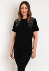 Serafina Collection Embellished Detail T-Shirt, Black