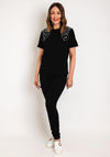 Serafina Collection Embellished Detail T-Shirt, Black