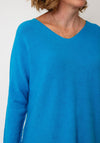 Serafina Collection V-Neck Knitted Jumper, Blue