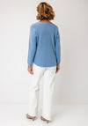Serafina Collection V-Neck Knitted Jumper, Blue