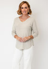 Serafina Collection V-Neck Knitted Jumper, Stone