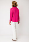 Serafina Collection V-Neck Knitted Jumper, Fuchsia Pink