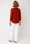 Serafina Collection V-Neck Knitted Jumper, Orange