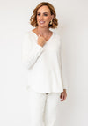 Serafina Collection V-Neck Knitted Jumper, White