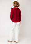 Serafina Collection V-Neck Knitted Jumper, Wine