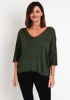 Serafina Collection One Size Fine Knit Sweater, Khaki