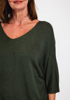 Serafina Collection One Size Fine Knit Sweater, Khaki