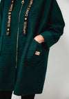 Serafina Collection One Size Borg Hooded Jacket, Green