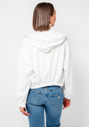 Serafina Collection One Size Drawstring Hoodie, White