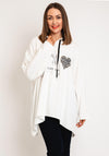 Serafina Collection One Size Leopard Graphic Hoodie, Off White