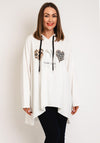 Serafina Collection One Size Leopard Graphic Hoodie, Off White