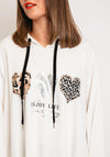 Serafina Collection One Size Leopard Graphic Hoodie, Off White