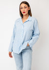 Serafina Checked Button Down Shirt, Blue