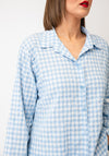 Serafina Checked Button Down Shirt, Blue