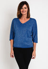 Serafina Collection One Size Fine Knit Sweater, Blue
