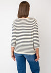 Serafina Striped V-Neck Top, Beige