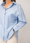 Serafina Collection Striped Shirt, Powder Blue