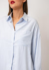 Serafina Collection Striped Cotton Blend Shirt, Blue