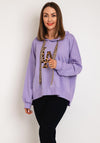 Serafina Collection One Size Leopard LA Hoodie, Lilac