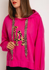 Serafina Collection One Size Leopard LA Hoodie, Pink