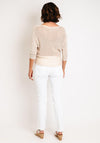 Serafina Collection One Size Daisy Print Jumper, Beige