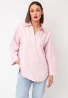 Serafina Open V-Neck Blouse, Pink