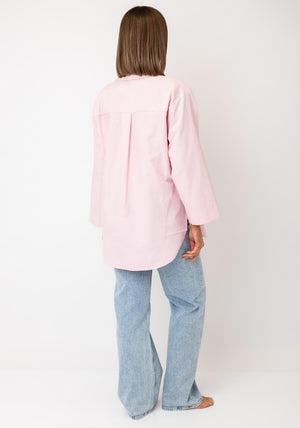 Serafina Open V-Neck Blouse, Pink