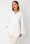 Serafina Deep V-Neck Blouse, White