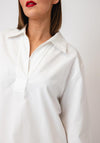 Serafina Deep V-Neck Blouse, White