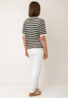 Serafina Collection One Size Striped Knitted Sweater, Black and White