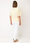Serafina Collection One Size Knitted Sweater, Yellow and White