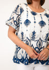 Serafina Collection One Size Abstract Print Blouse, White