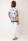 Serafina Collection One Size Abstract Print Blouse, White