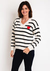Serafina Collection One Size Striped Sweater, Beige