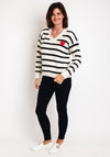 Serafina Collection One Size Striped Sweater, Beige