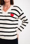 Serafina Collection One Size Striped Sweater, Beige