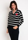 Serafina Collection One Size Striped Sweater, Black