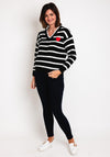 Serafina Collection One Size Striped Sweater, Black